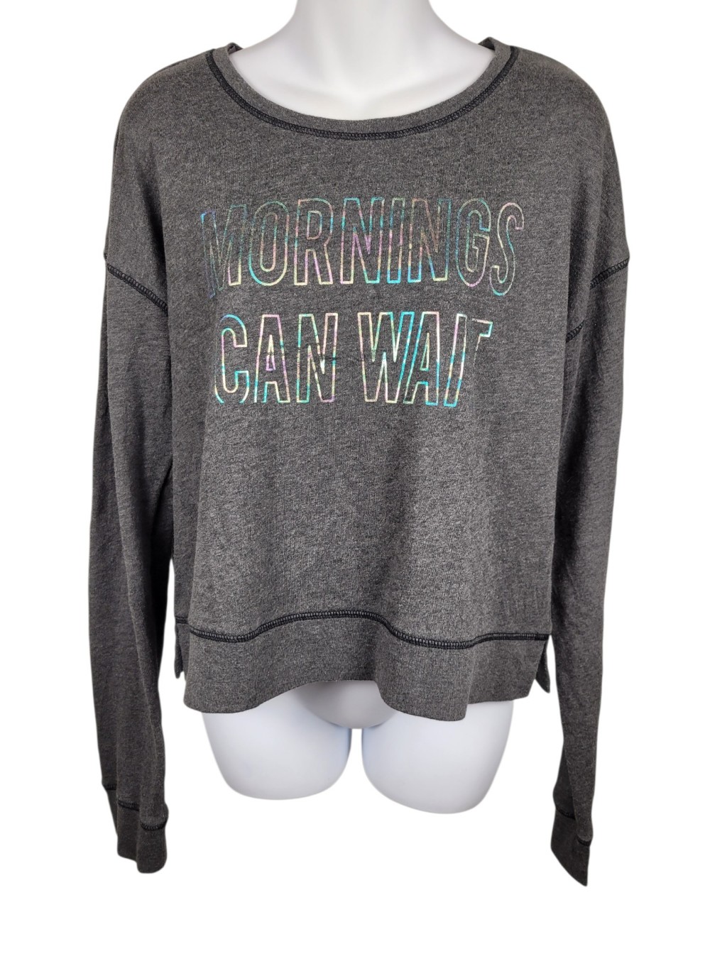 2/$20 Aeropostale Grey Morning Sweatshirt Top Size: Large